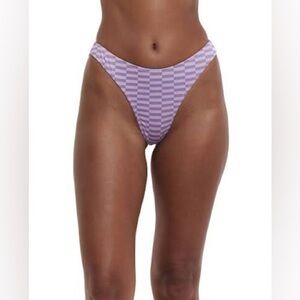 Flirtt by Gottex Purple Geometric Pattern Cheeky Bikini Bottom size XS